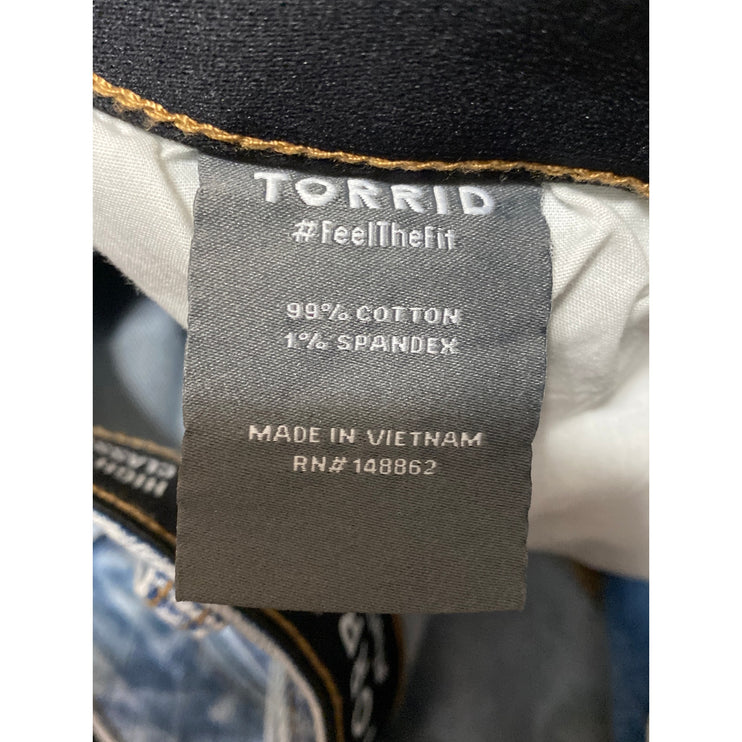 NEW Torrid Women's Blue High Rise Light Wash Baggy Wide Leg Denim Jeans Size 28T