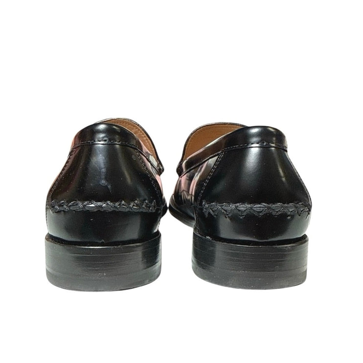 Cole Haan Lana Lux Women's Black Leather Almond Toe Tassel Flat Loafer Shoes 8.5