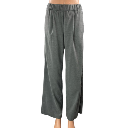 Ann Taylor Women's Gray High Rise Elastic Waist Baggy Wide Leg Trousers Pants XS