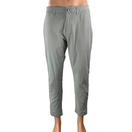 Lululemon Men's Gray High Rise Slim Tapered Casual Chino Trouser Dress Pants 32