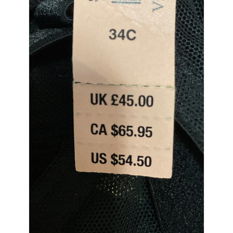 NEW Victoria's Secret Very Sexy Balconette Black Mesh Sheer Underwire Bra Sz 34C