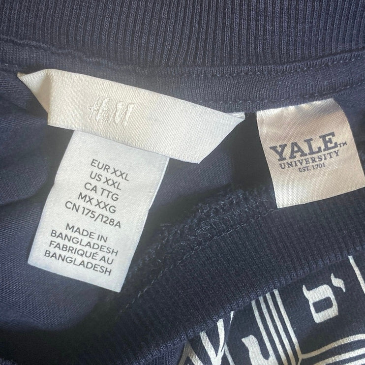 H&M Women's Navy Blue Yale University Short Sleeve T Shirt Tee Top Size XXL