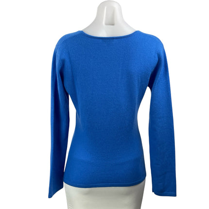 Altea Bonifacio 100% Cashmere Womens Blue Long Sleeves Knit V-neck Sweater Top L