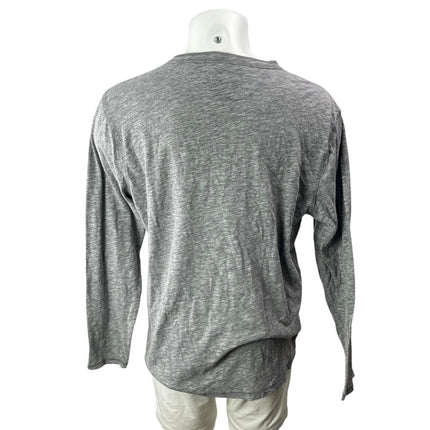 Faherty Men's Gray Long Sleeve Crewneck Basic Henley T Shirt Tee Top Size XL