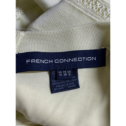 French Connection Yellow Green Short Sleeve Knit Bandage Sheath Mini Dress Sz 6