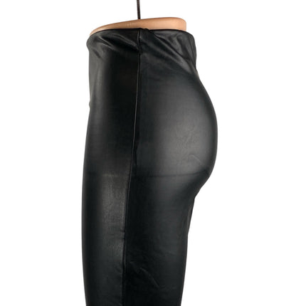 Bagatelle Women's Black Faux Leather Vegan Flared Bootcut Leggings Pants Size XS