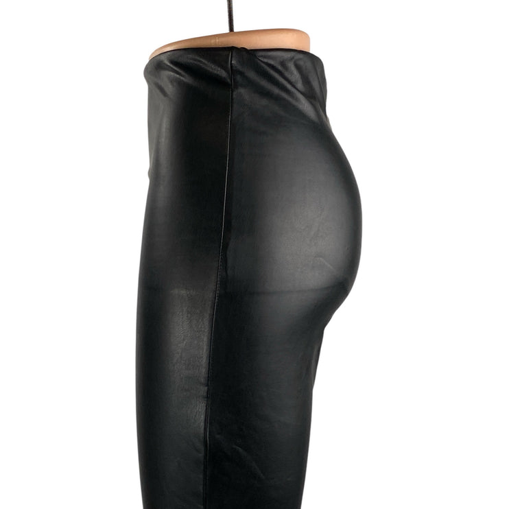Bagatelle Women's Black Faux Leather Vegan Flared Bootcut Leggings Pants Size XS