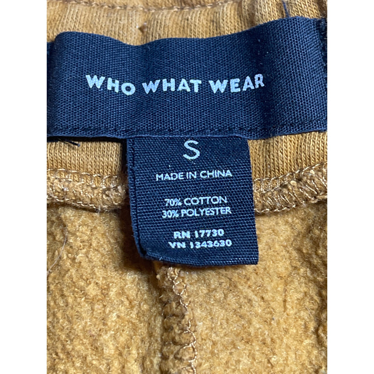 Who What Wear Women's Gold High Rise Paperbag Straight Trousers Pants Size S