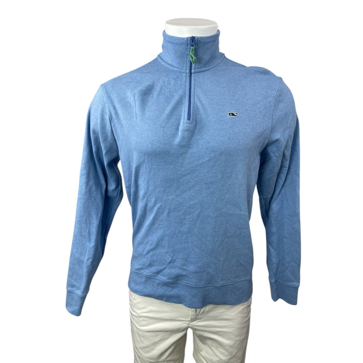Vineyard Vines Men's Blue Quarter Zip High Neck Long Sleeve Sweater Top Size S