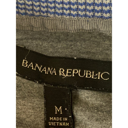 Banana Republic Men's Blue Button Collar Long Sleeve Knit Polo Sweater Top Sz M