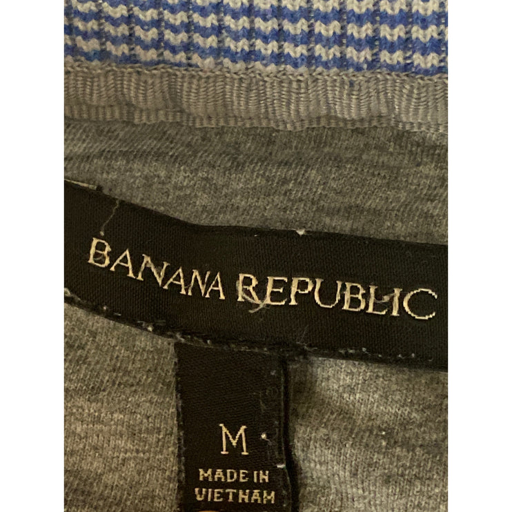 Banana Republic Men's Blue Button Collar Long Sleeve Knit Polo Sweater Top Sz M