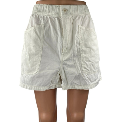 Madewell Garment-Dyed Women's White Pull On High Waisted Utility Shorts Size 29