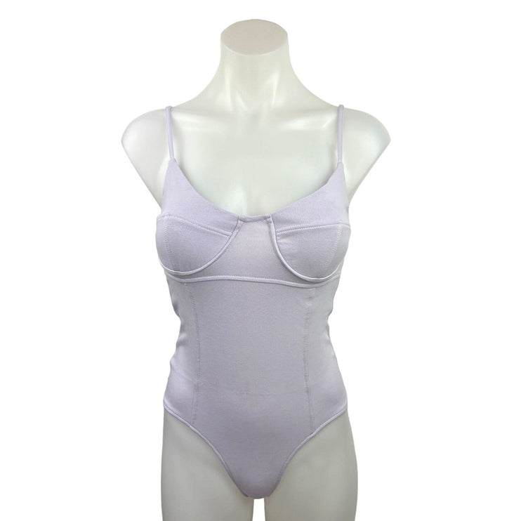 Steve Madden NWT Purple Adjustable Strap Underwired Stretch Bodysuit Size S