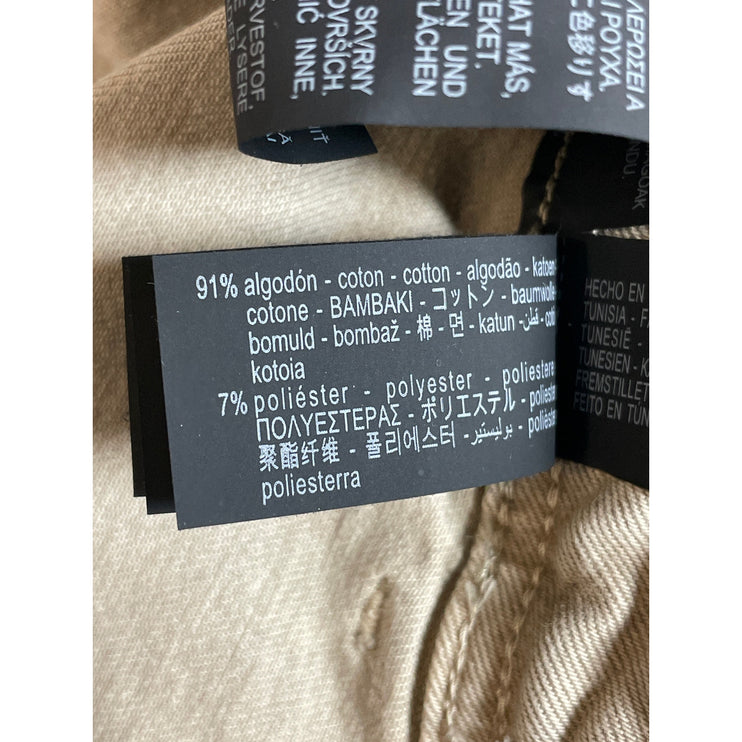 Zara Women's Beige Raw Frayed Hem High Rise Barrel Wide Leg Denim Jeans Pants 6