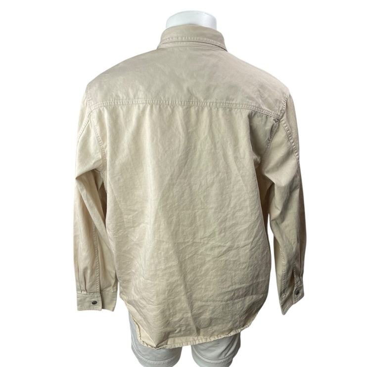 Levi's Mens Beige Tan Khaki Long Sleeve Pocket Button Up Shirt Shacket Jacket XL