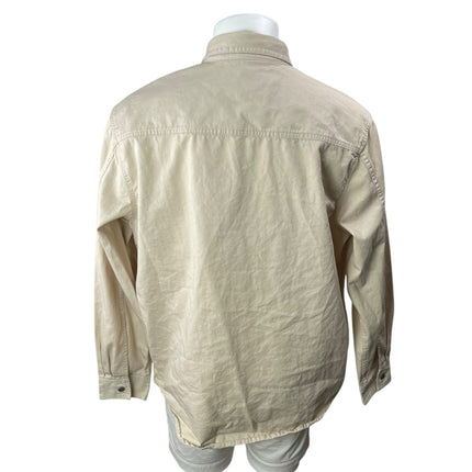 Levi's Mens Beige Tan Khaki Long Sleeve Pocket Button Up Shirt Shacket Jacket XL