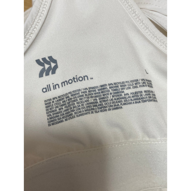 All In Motion White Sleeveless Racerback Scoop Neck Tennis Athletic Dress Size L