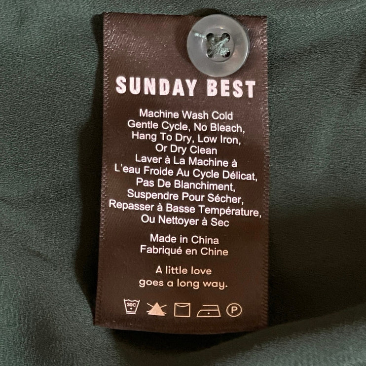Aritzia Sunday Best Alexi Green Long Sleeve Flowy Mini Flare A-Line Wrap Dress 6