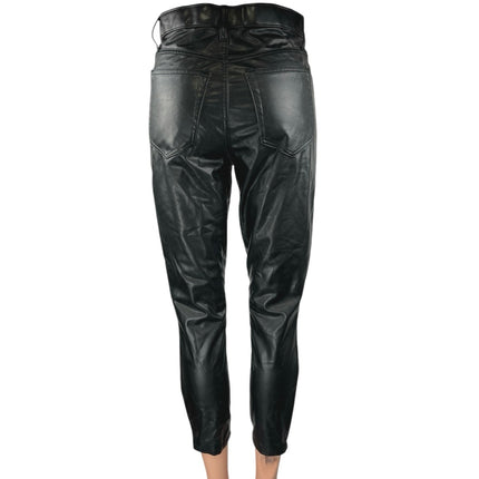 Abercrombie & Fitch Black Vegan Faux Leather Skinny High Rise Trousers Pants 4