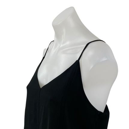 Decker Women's Black Sleeveless V Neck Thin Strap Cami Camisole Tank Top Size L