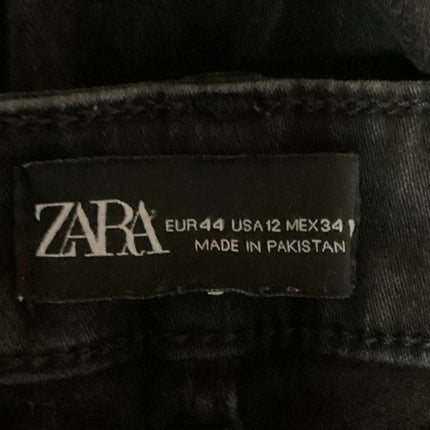 Zara Black Denim Cotton Dark High Rise Casual Ankle Skinny Jeans Size 12