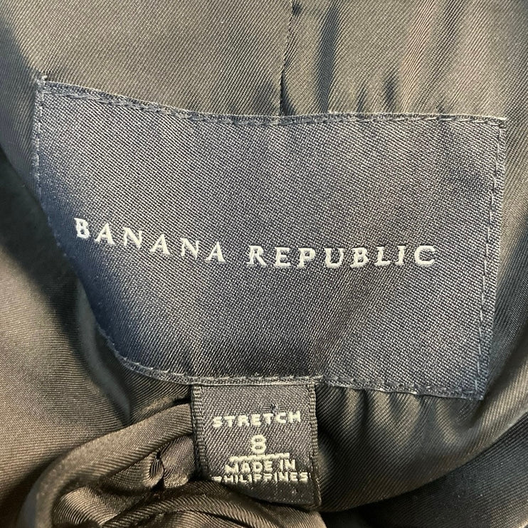 Banana Republic Women's Black Stretch Long Sleeve Blazer Coat Jacket Size 8