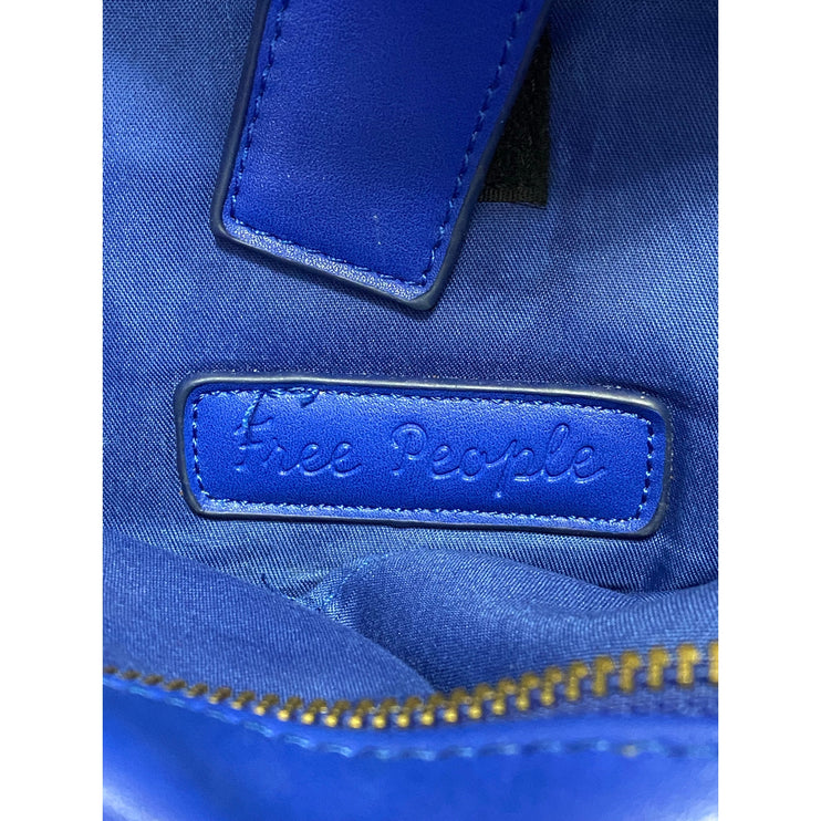 Free People Lapis Blue Cloud Commuter Quilted Shoulder Tote Bag Mini Handbag OS
