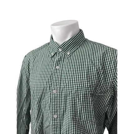 J.Crew Men's Green Slim Gingham Check Long Sleeve Button Down Shirt Top Size XL