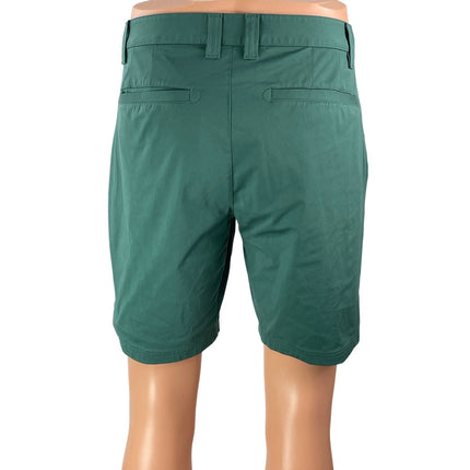 RHONE Men's Green High Waisted Flat Front Casual Golf Chino Khaki Shorts Size S