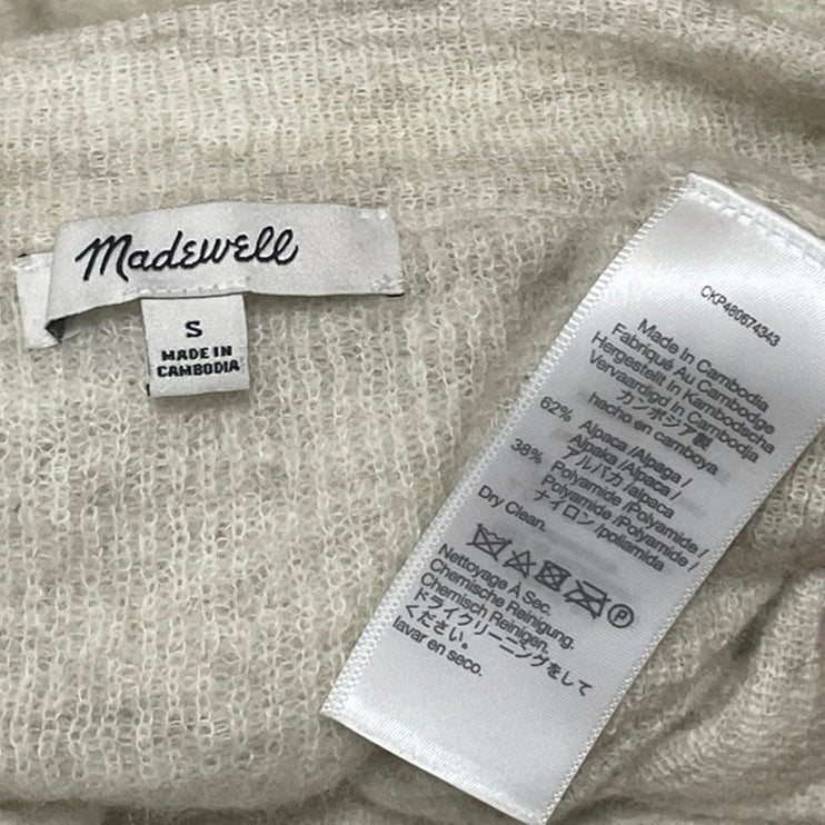 Madewell Women's Beige Knit Long Sleeve V Neck Pullover Sweater Top Size S