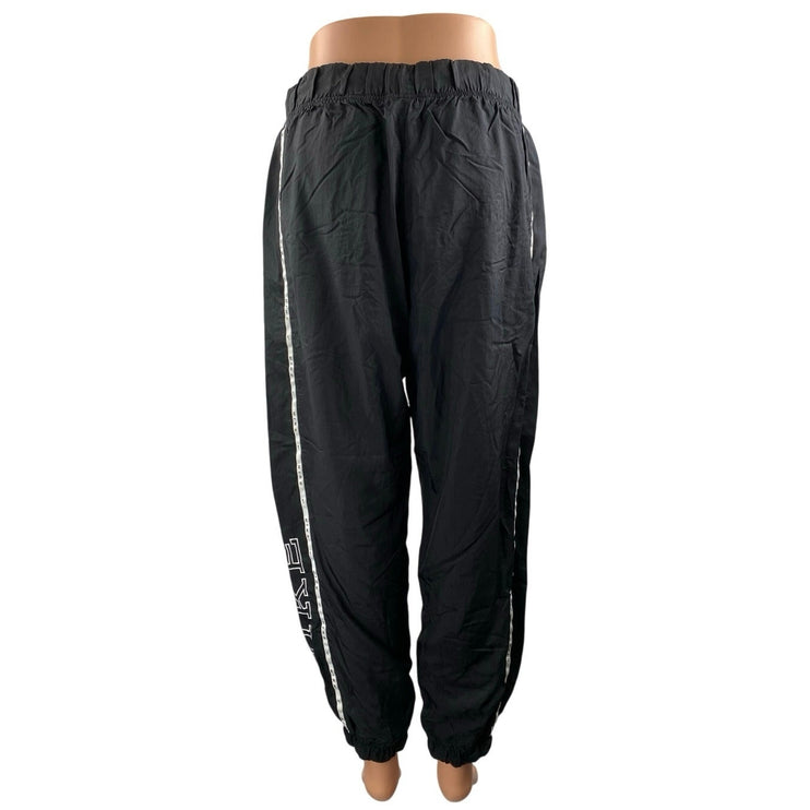 Nike Women's Black High Rise Striped Running Athletic Jogger Sweat Pants Size M