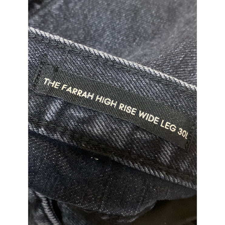 Denim Forum Women's Blue Dark Wash High Rise Wide Leg Baggy Denim Jeans Size 27