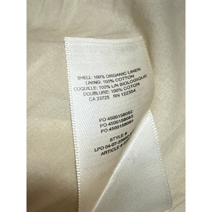 Aritzia Wilfred Beige 100% Linen High Waisted A Line Pleated Mini Skirt Size 2