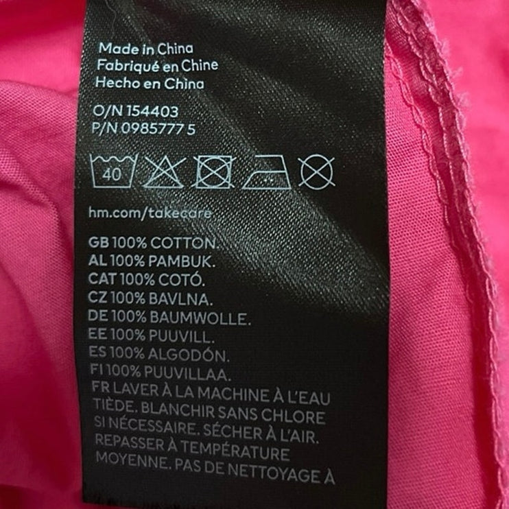 H&M Womens Pink Sleeveless Spaghetti Strap Pleated Beach Midi Sun Dress Size XXL