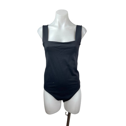 Abercrombie & Fitch Women's Black Square Neck Tank Thong Bodysuit Top Size M