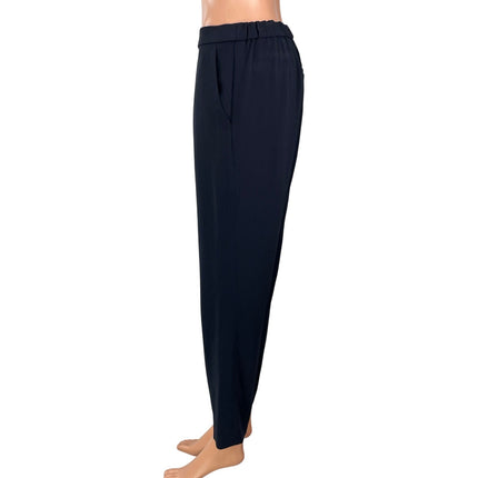 Theory Treeca Women's Navy Blue High Rise Straight Cropped Trousers Pants Size 4