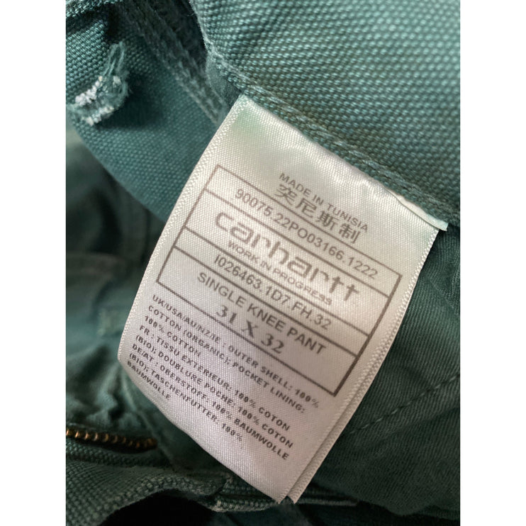 Carhartt Single Knee Men's Green High Rise Straight Leg Denim Jeans Pants 31x32