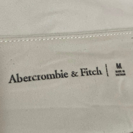Abercrombie & Fitch Women's Gray White Crewneck Long Sleeve Tee T-shirt Top Sz M