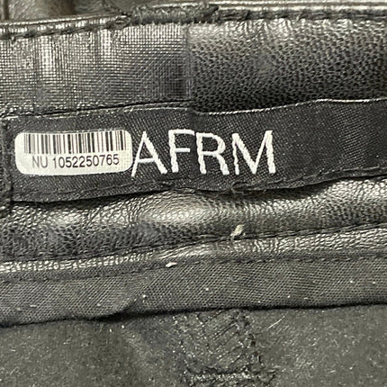 AFRM Heston Women's Black Faux Leather Vegan Straight Trousers Pants Size S