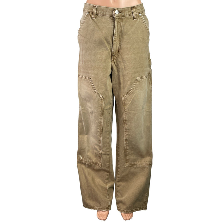 Urban Outfitters BDG Women's Tan High Rise Baggy Carpenter Denim Jeans Size 32