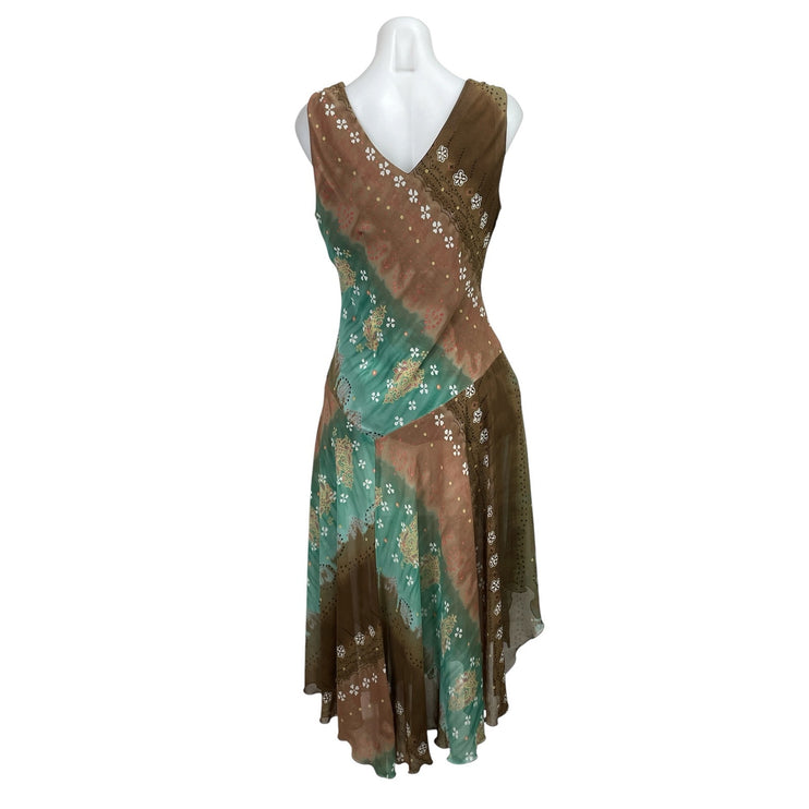 Rabbit Rabbit Rabbit Womens Asymmetric Sleeveless V-neck Midi Tank Dress Size 10