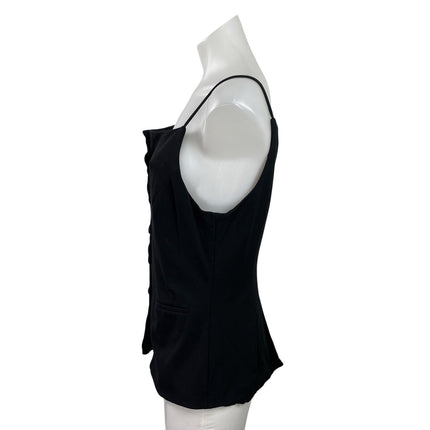 Sunday in Brooklyn Black Sleeveless Cami Camisole Button Down Tank Top Size M