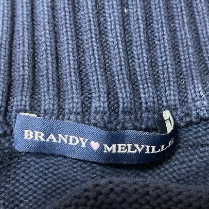 Brandy Melville Mens Blue 1/4 Zip High Neck Long Sleeve Sweatshirt Sweater Top S