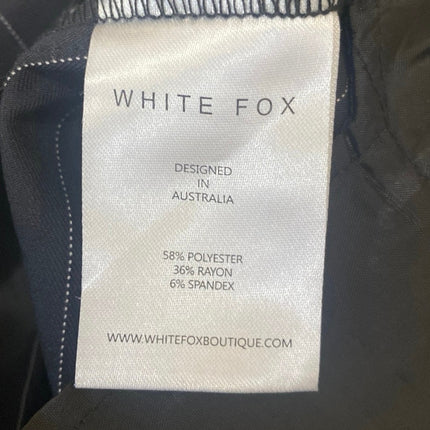 White Fox Black Pinstriped 2-Piece Crop Top & Bootcut Trousers Pants Set Size XS