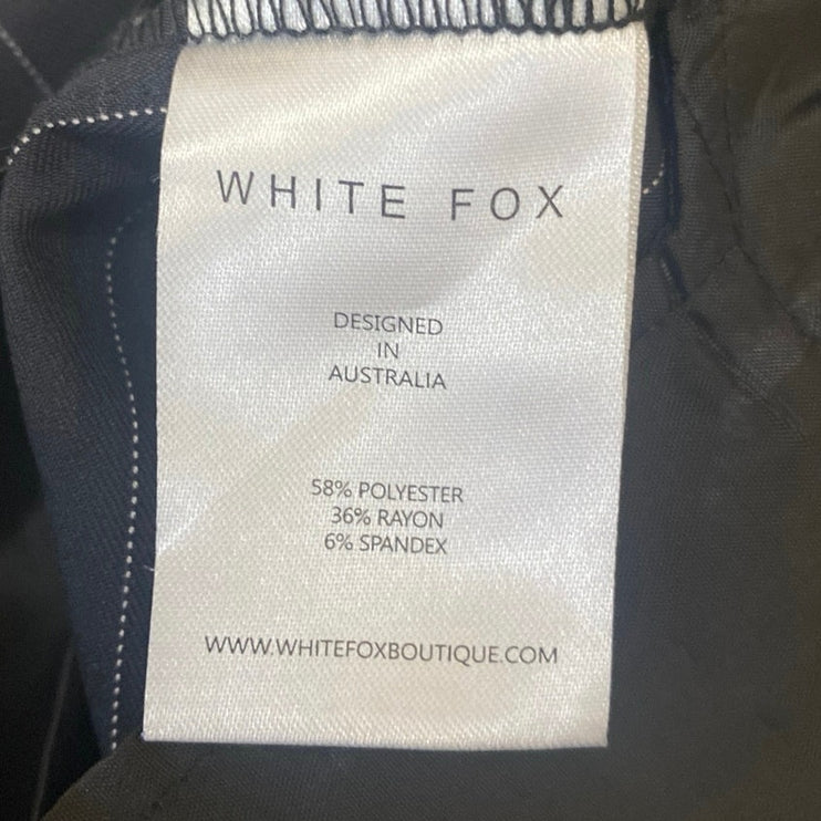 White Fox Black Pinstriped 2-Piece Crop Top & Bootcut Trousers Pants Set Size XS