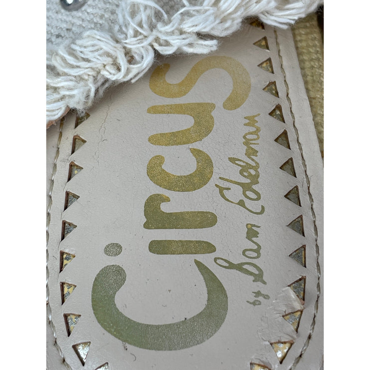 Circus by Sam Edelman Baker Frayed Open Toe Wedge Heels Espadrille Sandals Sz 6