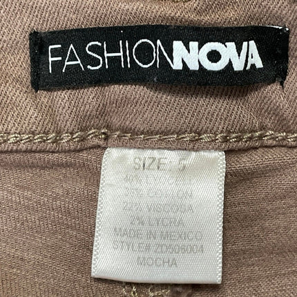Fashion Nova Women Tan Brown High Rise Flared Bootcut Bell Bottom Denim Jeans 5