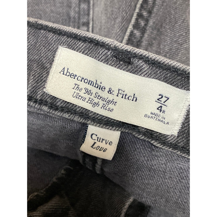 Abercrombie & Fitch The 90s Straight Ultra High Rise Black Denim Jeans Size 27