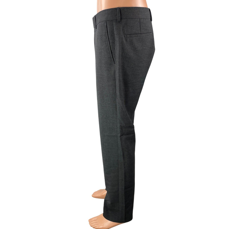 Boggi Milano 100% Wool Men's Gray Slim Fit Straight Trouser Dress Pants Size M