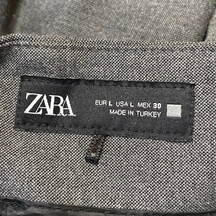 Zara Women's Gray High Waisted Pleated Tapered Trousers Dress Pants Size L